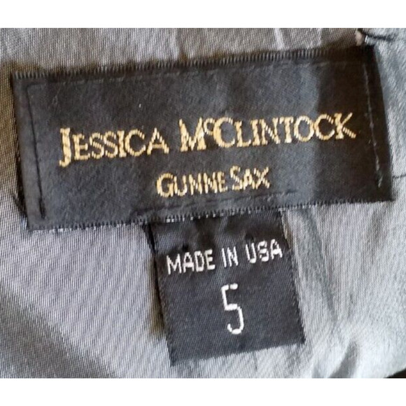 Vintage Jessica McClintock Gunne Sax Satin Maxi Skirt Black Size 5 - Picture 4 of 5